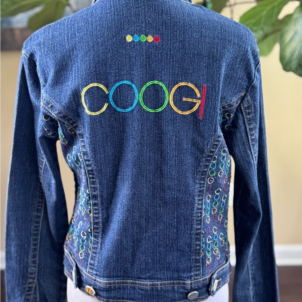 COOGI Blue Denim Jacket with Multicolor Embroidery - Vintage